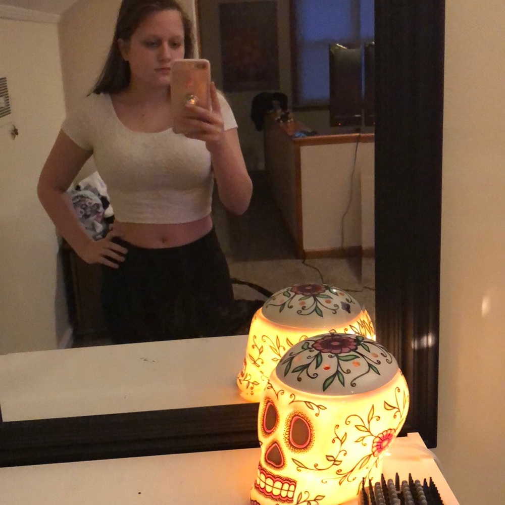 CROP TOP~ White-Pattern/floral